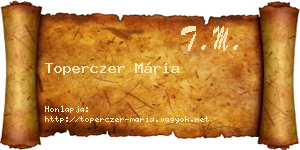 Toperczer Mária névjegykártya